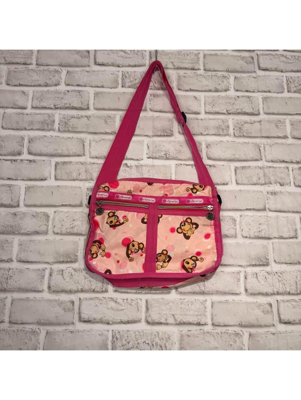 LeSportsac Deluxe Everyday Bag Monkey Print Pink